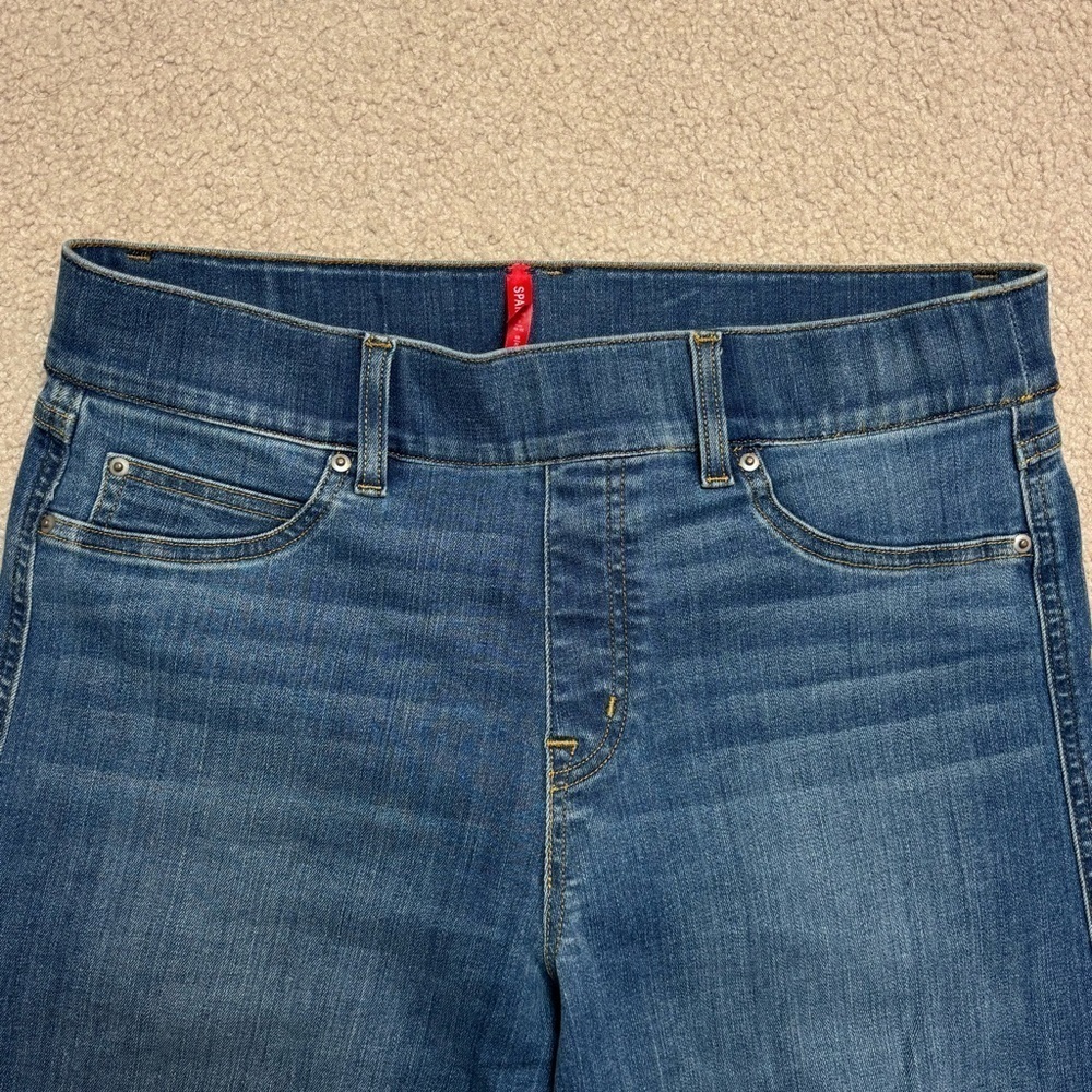 Spanx Pull On Seamed Front Wide Leg Jeans Vintage Indigo Petite Large - Picture 5 of 17
